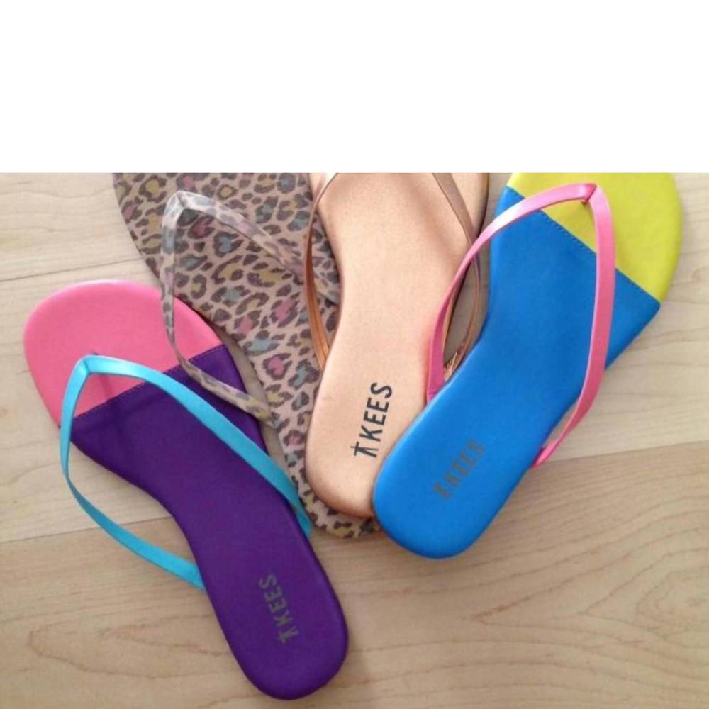 NEW TKEES kids thong sandal in rainbow sorbet - Picture 3 of 3